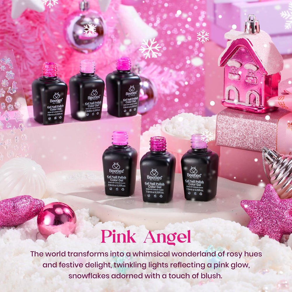 Beetles Gel Polish Rose Angel – palettes echantiillons montrant nuances rose