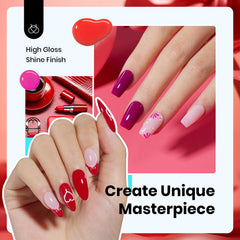Beetles Gel Polish rose framboise, éclat lumineux et polyvalent pour le nail art.