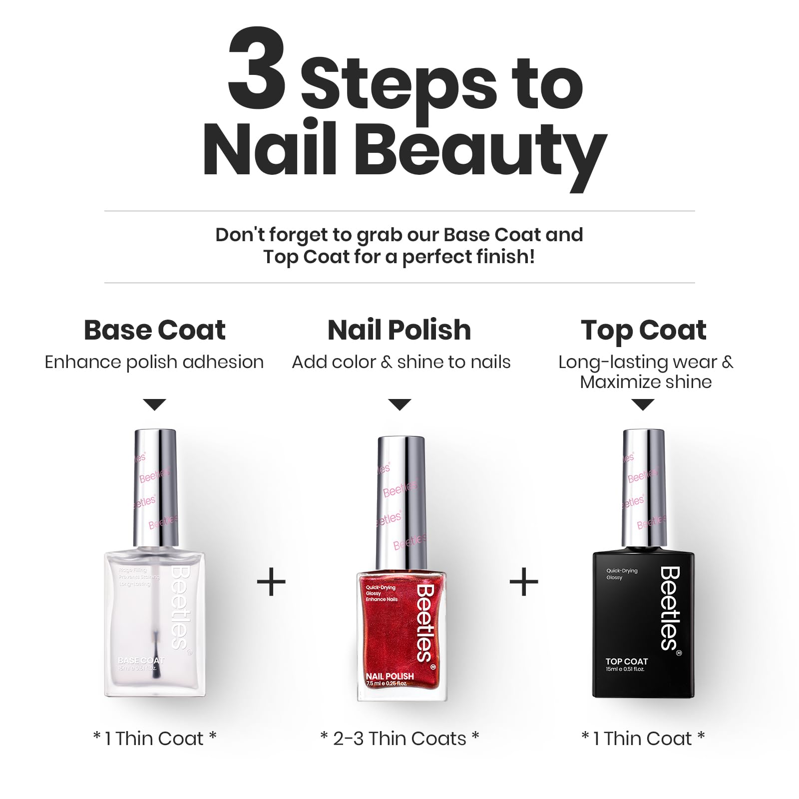 Beetles Gel Polish rouge sang – couleur audacieuse et sophistiquée.