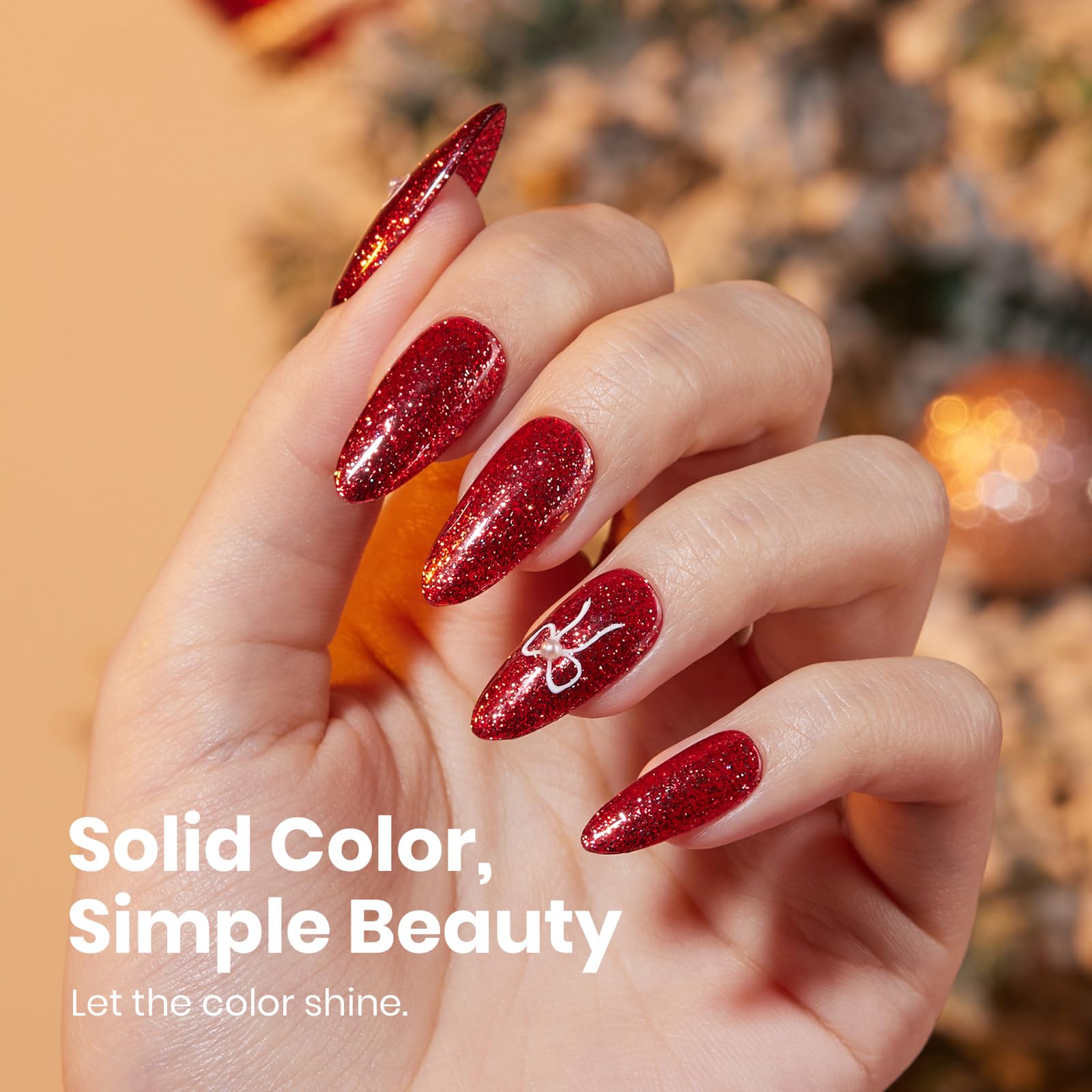 Beetles Gel Polish rouge vin scintillant pour brillance longue durée