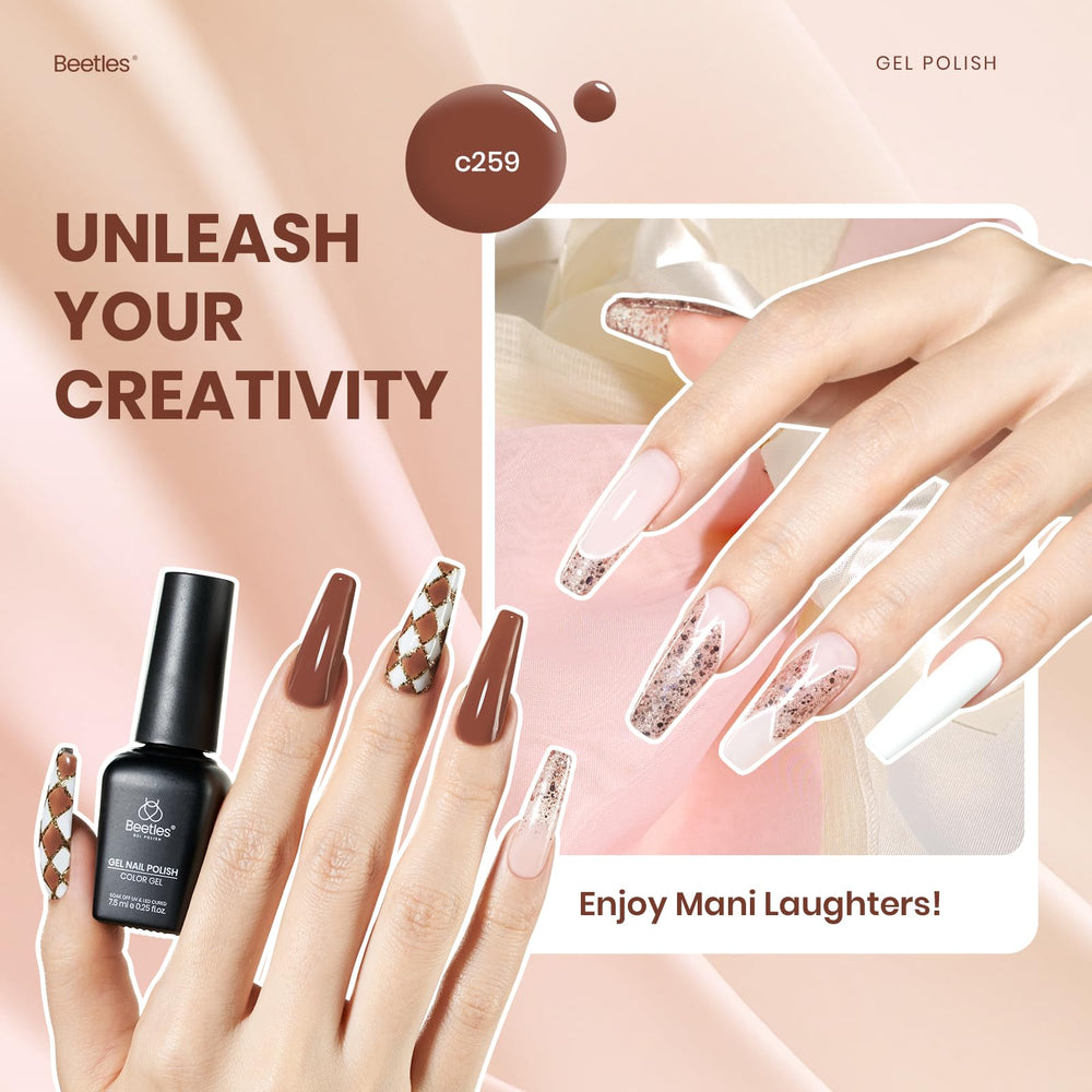 Beetles Gel Polish Set gold ginger bottle, smooth chic finish.