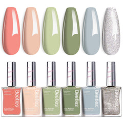 Beetles Gel Polish P176, vernis vert étincelant, longue tenue et brillance parfaite pour des ongles festifs