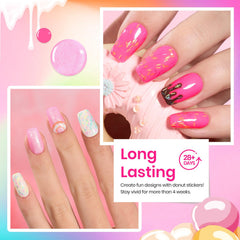 Beetles Gel Polish Set turquoise macaron, couvre facilement et rend les ongles lumineux.