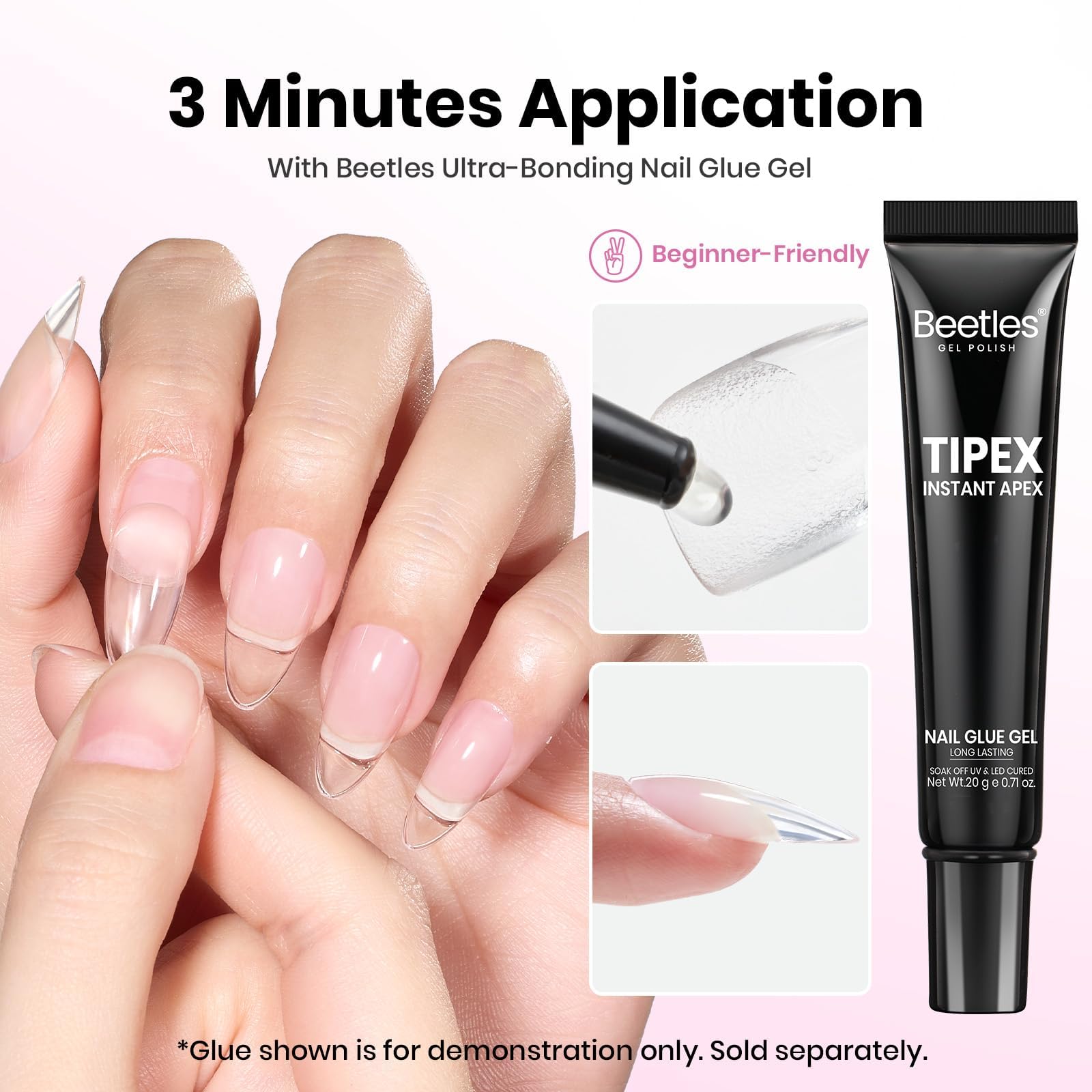 Beetles Gel Polish Tippex Lite Ensemble Createurs Press-On: idéal pour designers d’ongles à vendre.