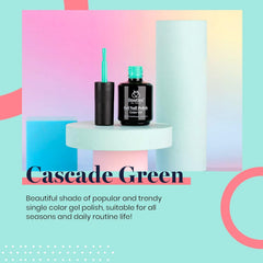 Beetles Vert Cascade, applicateur prêt pour une application précise sur l’ongle.