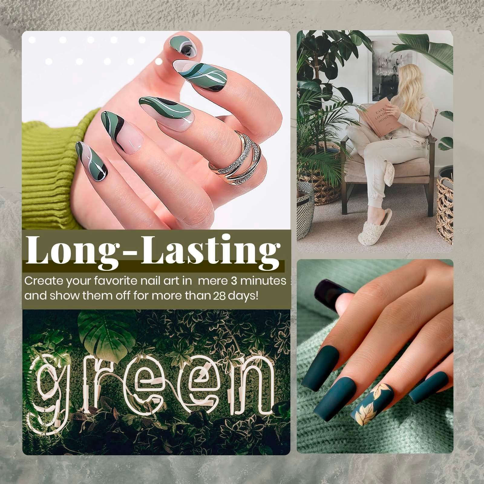 Beetles Gel Polish Vert de Yorktown, couleur riche et profonde.
