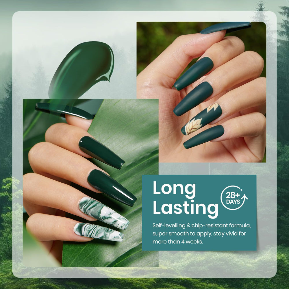 Beetles Gel Polish Vert foncé, idéal pour les looks intenses.