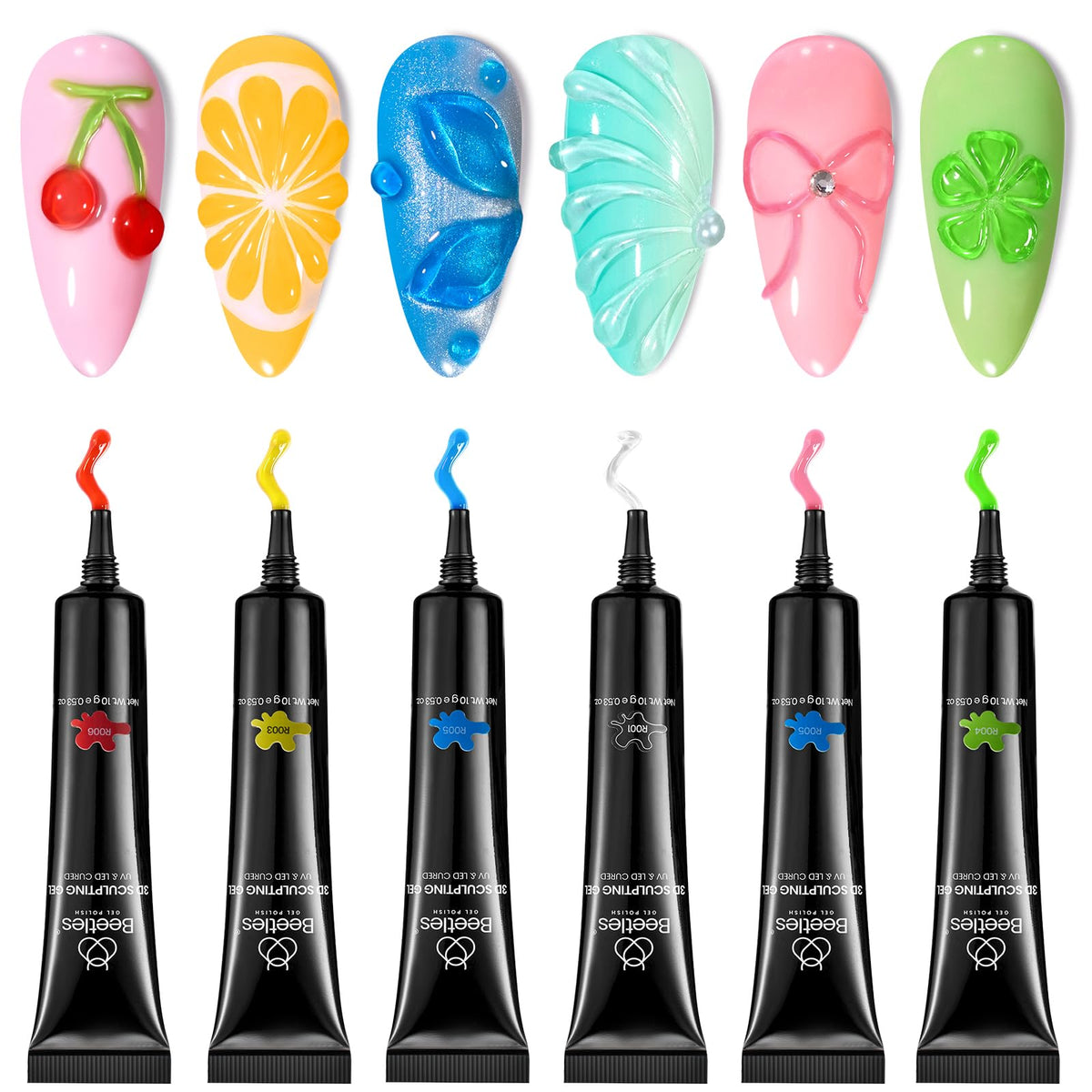 Beetles Gel Sculptant 3D en action pour motifs sur les ongles