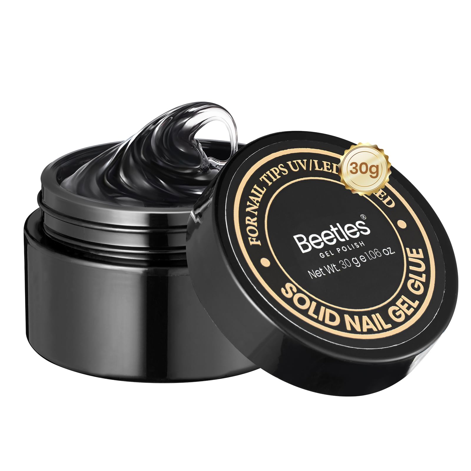 Beetles Gel Solide, colle pour ongles à poser, application rapide et propre.