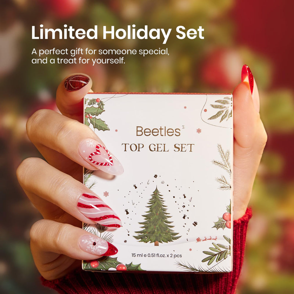 Beetles Gel Top Coat Set application sans essuyage, pratique à domicile