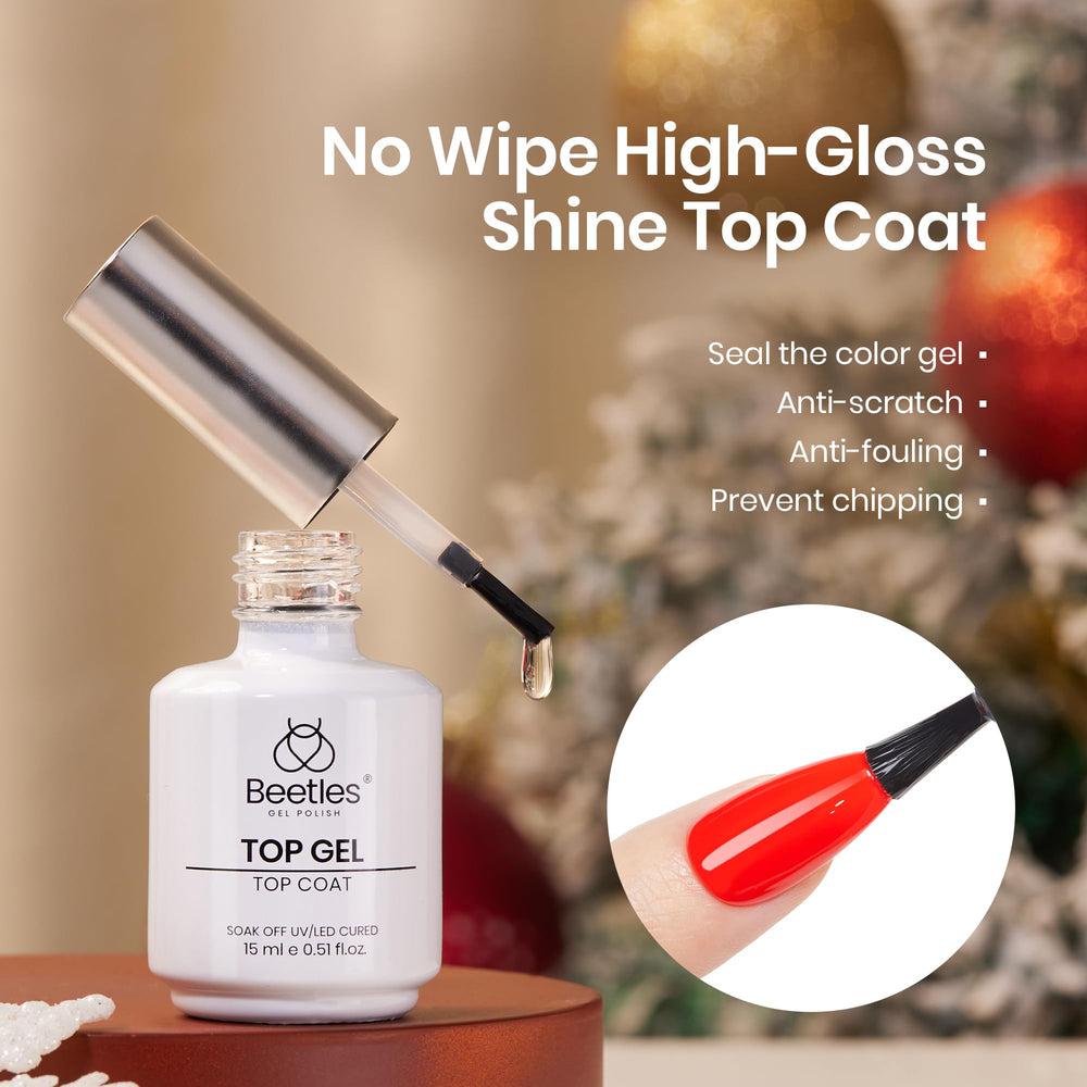 Beetles Gel Top Coat Set brillance miroir pour une finition lumineuse