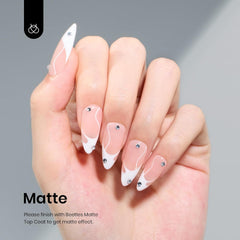 Beetles Gel Blanc, fini brillant professionnel pour salon à domicile.