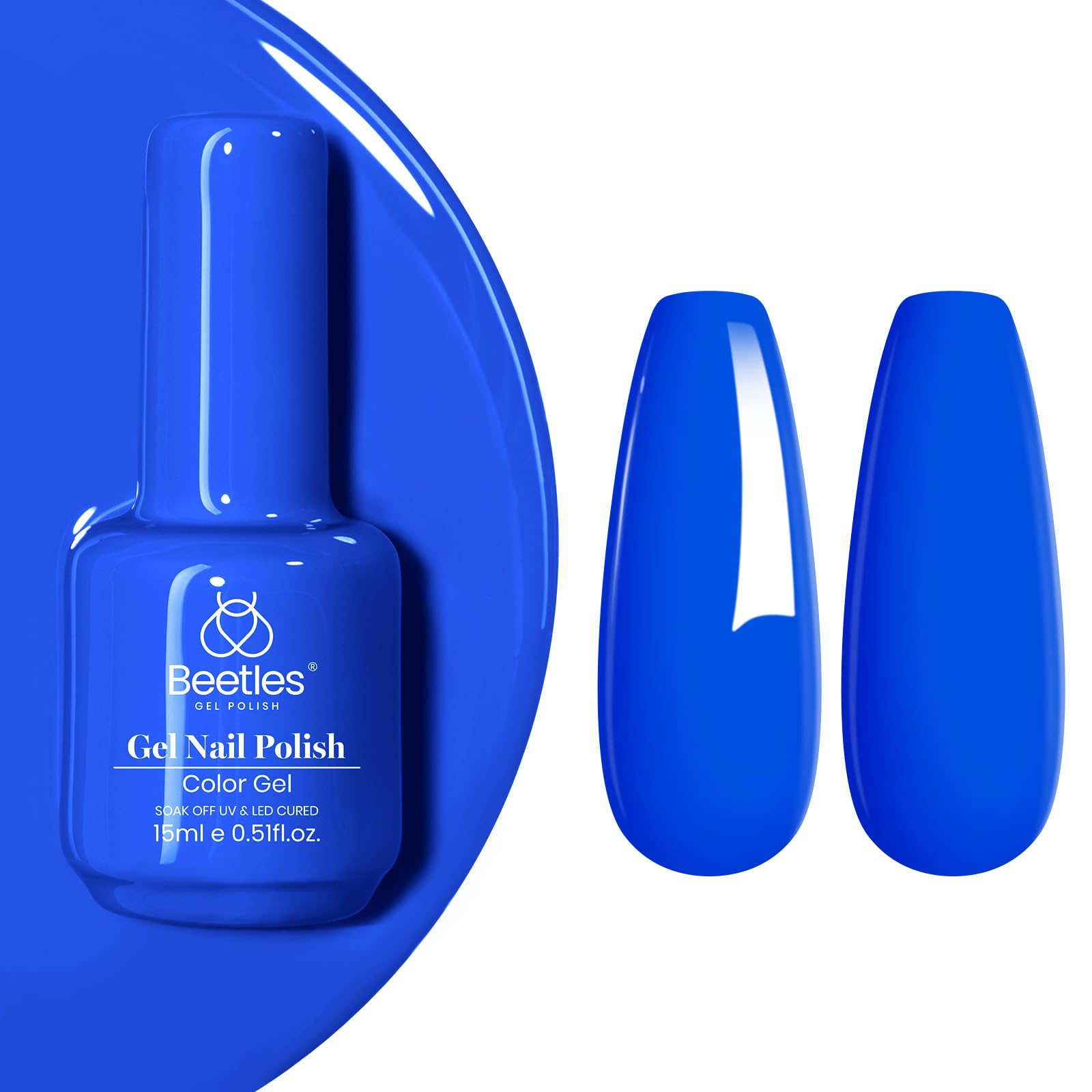 Beetles Gel Polish bleu électrique dans flacon 15 ml pour une manucure tendance