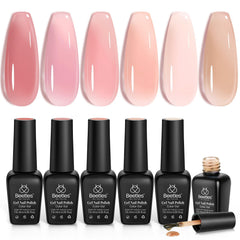 Beetles Gel Polish: ensemble jelly 6 couleurs pour des ongles éclatants et polyvalents.