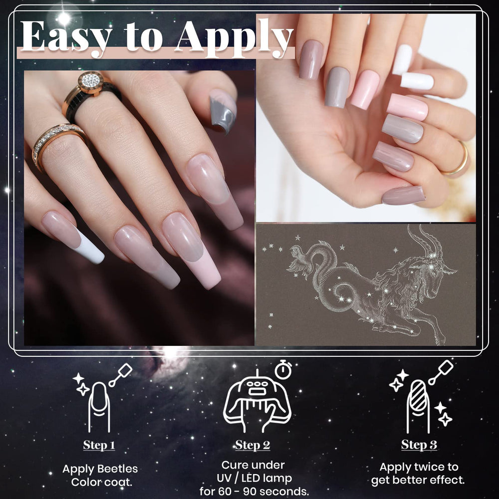 Beetles Gel Polish neutre blanc, rendu clair et net pour un look pur.