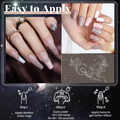 Beetles Gel Polish neutre blanc, rendu clair et net pour un look pur.