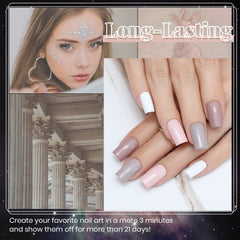 Beetles Gel Polish neutre taupe brun, équilibre chic et discret.