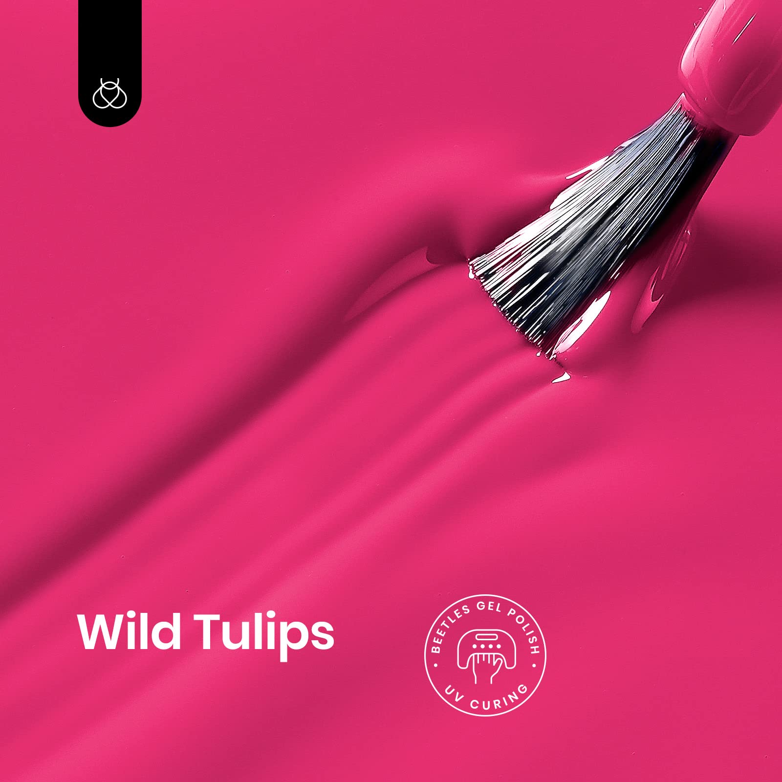 Beetles Gel Vernis Rose Fluo pour ongles brillants et protégés.