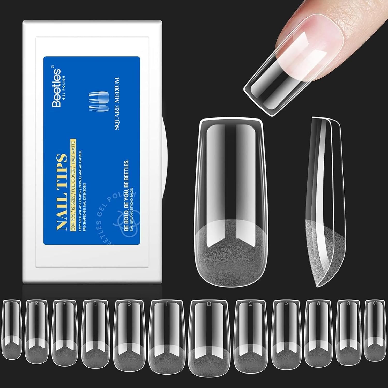 Beetles Gel Nail Tips: boîte d extensions prête à l’emploi, pratique pour démarrer rapidement.