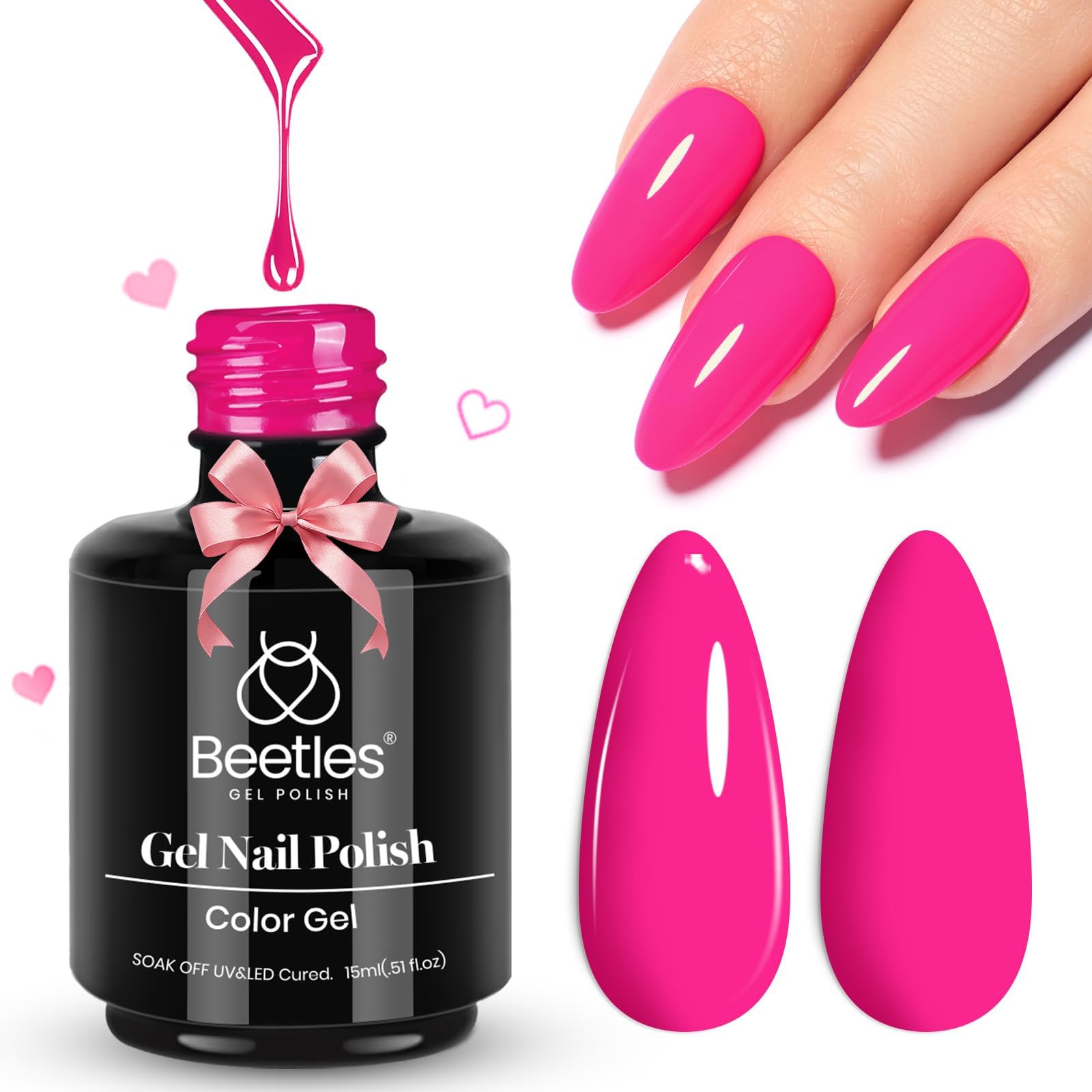 Idée cadeau Printemps Saint-Valentin: Beetles Vernis Gel Rose.