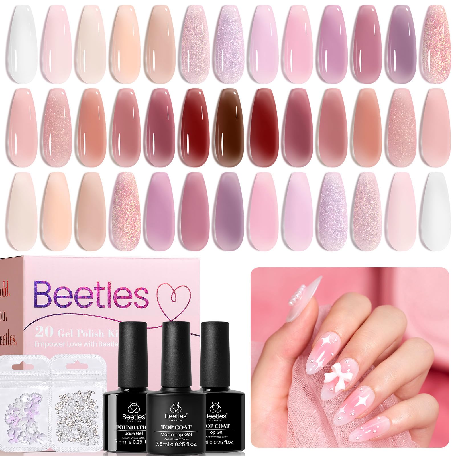 Beetles Jelly Gel Nail Kit : 20 couleurs pour divers looks