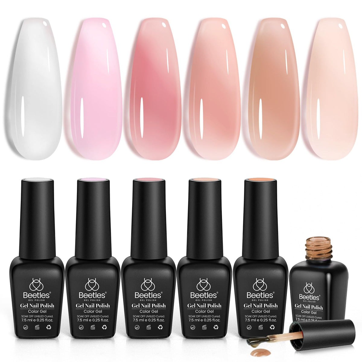 Beetles Gel Jelly ensemble 6 couleurs, parfait pour varier les looks à la maison.