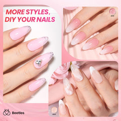 Beetles Jelly Gel nude rose lait translucide pour ongles élégants.