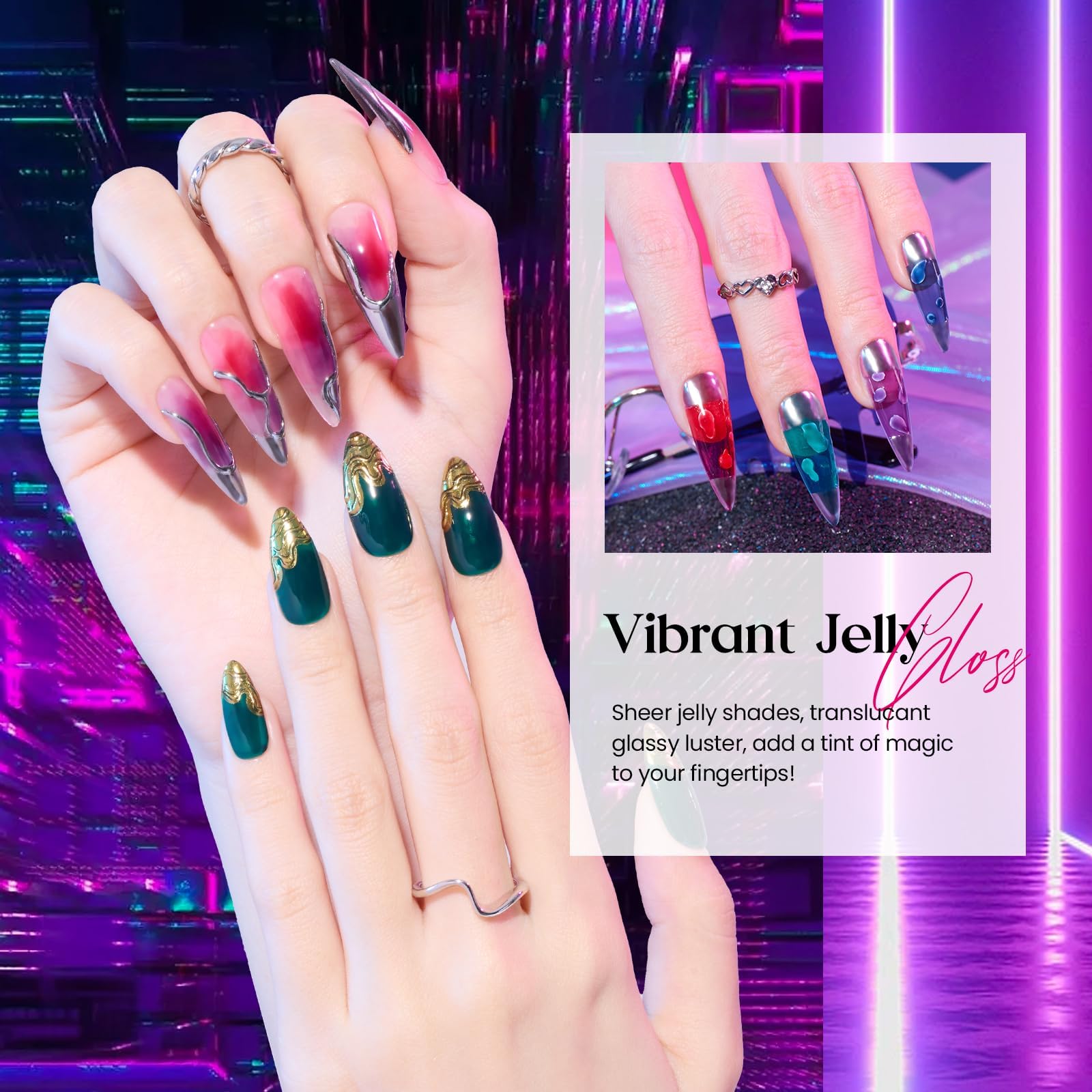 Beetles Jelly Gel Polish bouteille rose translucide, effet jelly subtil et brillant.