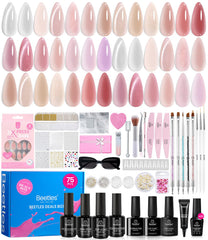 Beetles Jelly Gel Coffret Noël 75 pièces pour une manucure nude polyvalente.