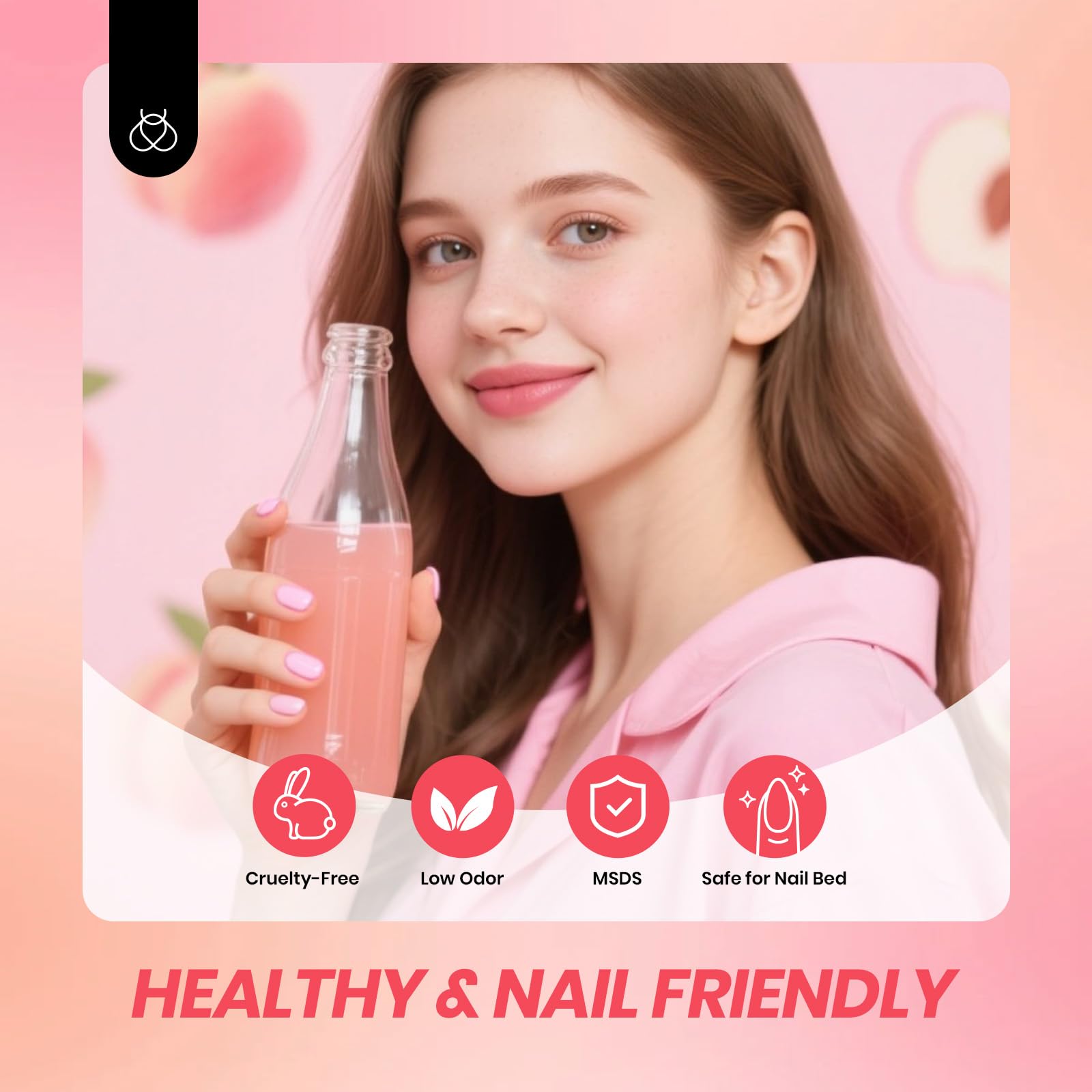 Beetles Jelly Gel vernis rose pale lustre pour une manucure douce et élégante.
