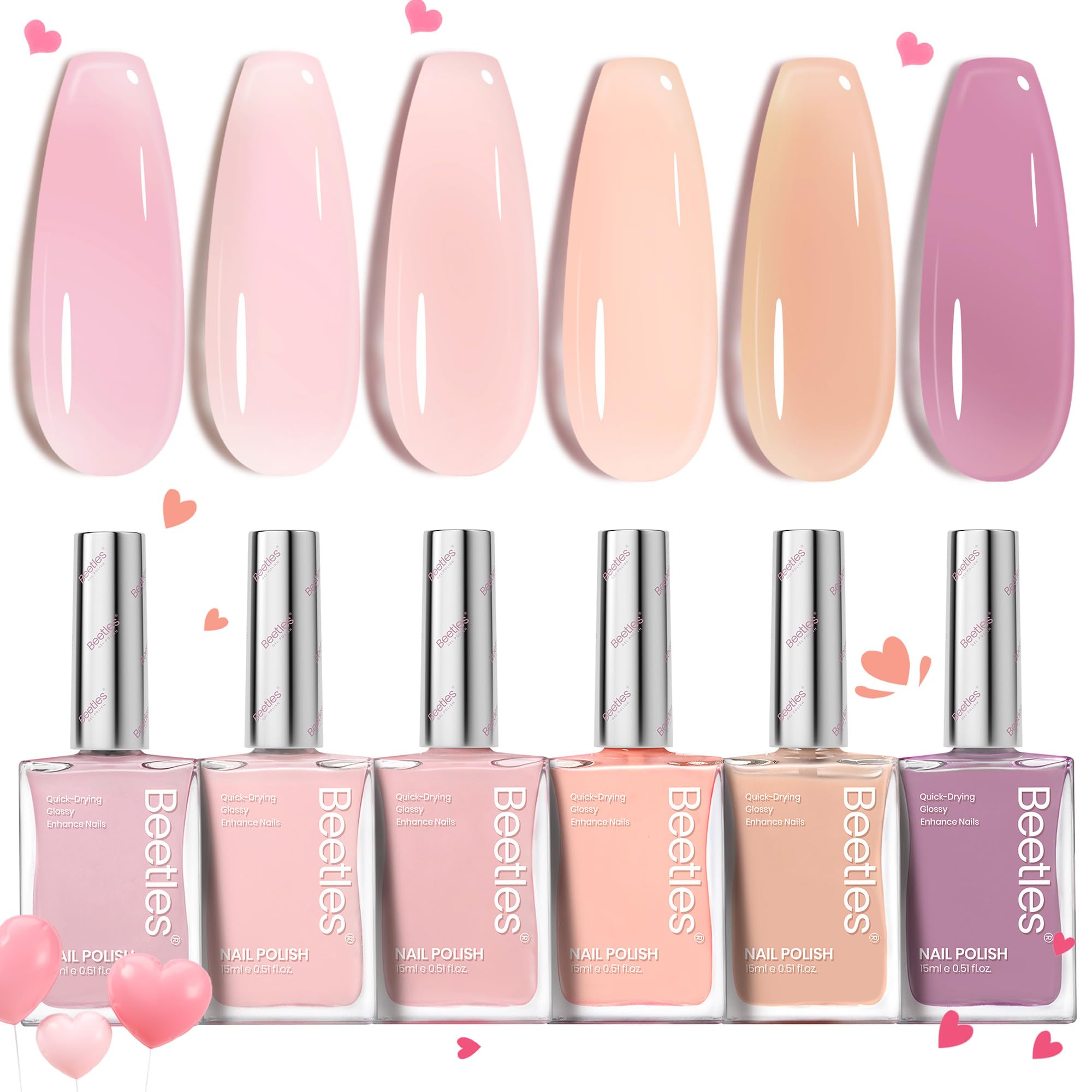 Beetles Jelly Nail Polish pink Velvet Glow shade for vibrant at-home color