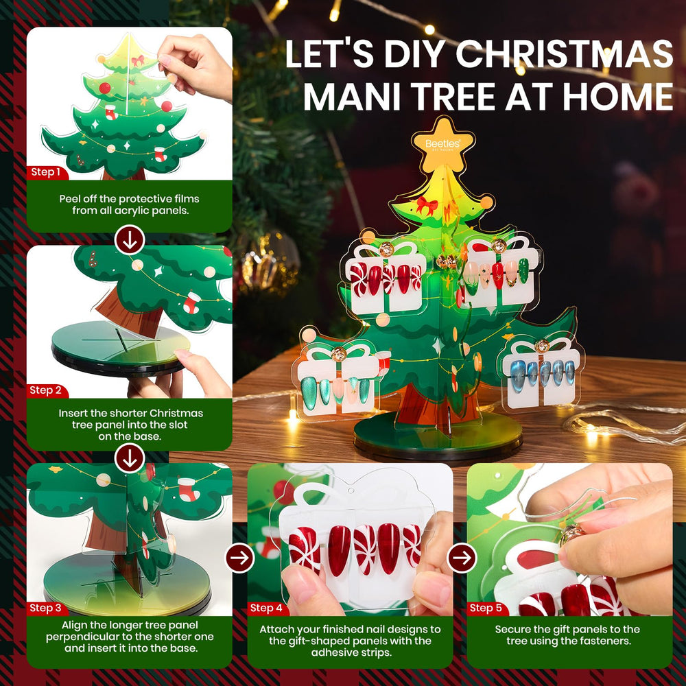 Kit complet prêt à offrir pour une manucure à domicile festive.