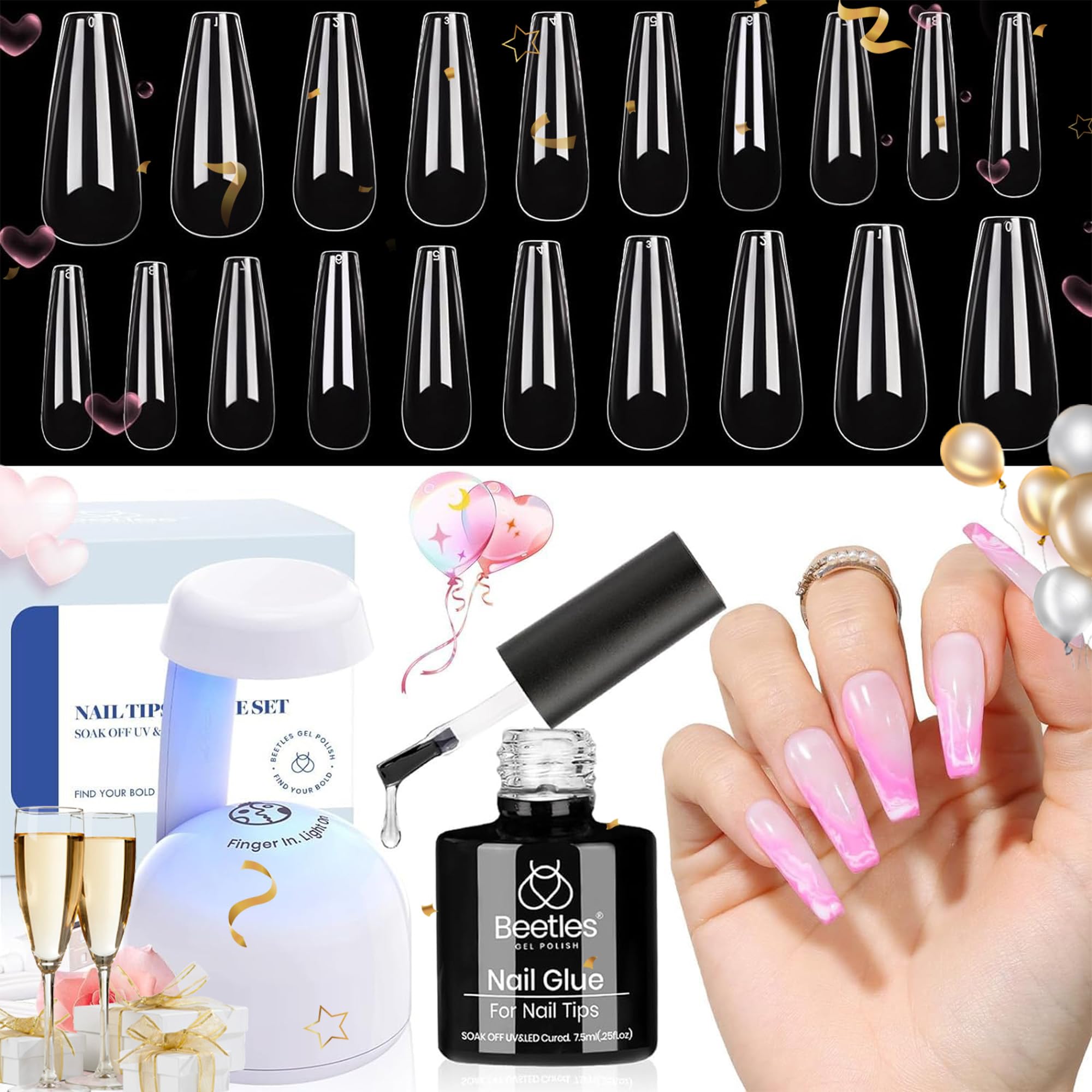 Beetles kit extensions ongles coffins : extensions faciles à réaliser à la maison.