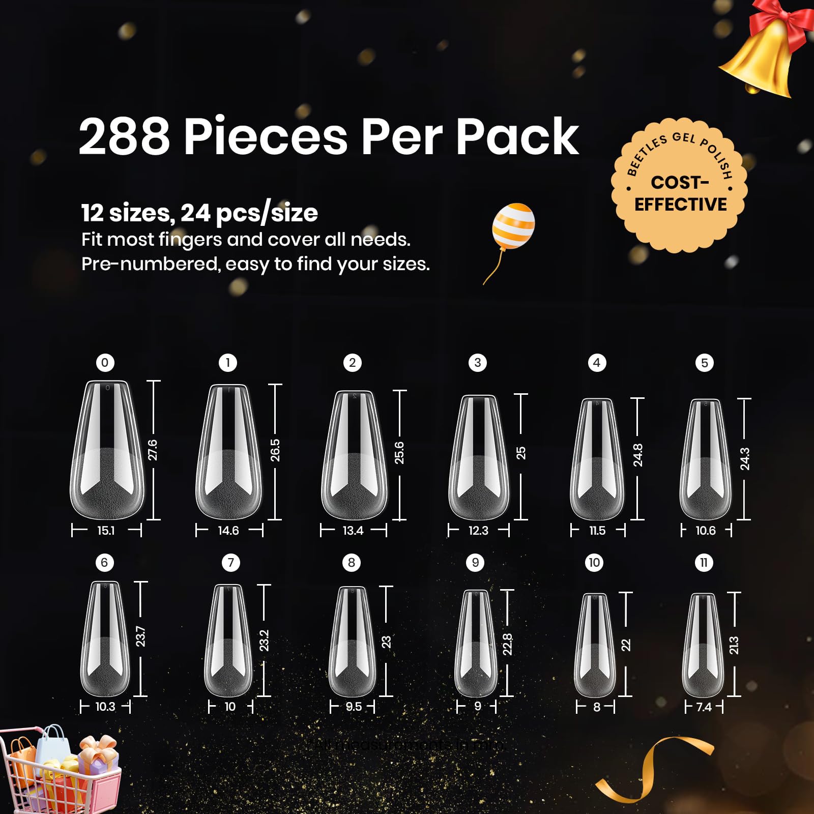 Beetles kit extensions ongles 288 pièces