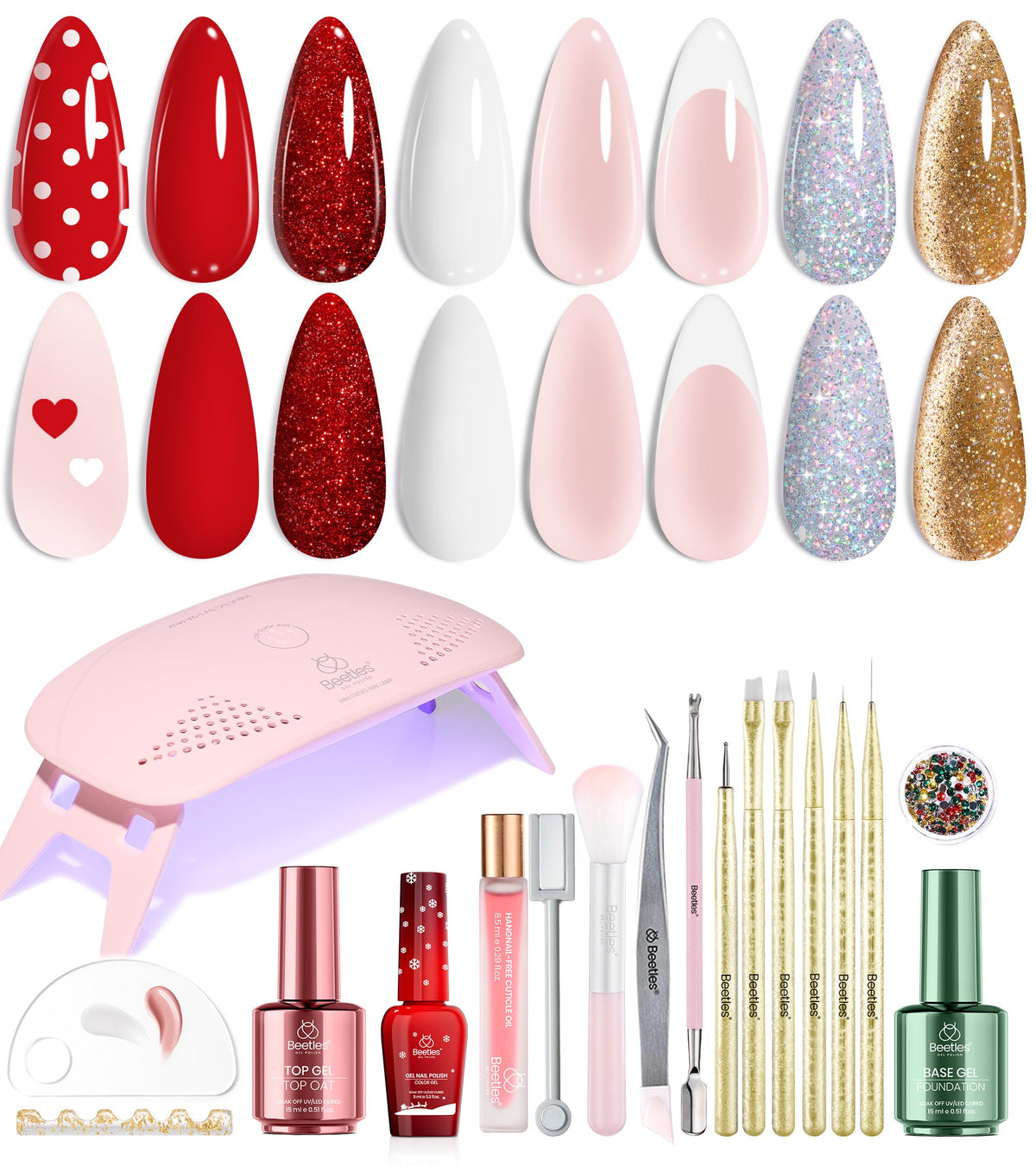 Kit Beetles gel 27 pièces avec lampe UV pour une manucure à domicile