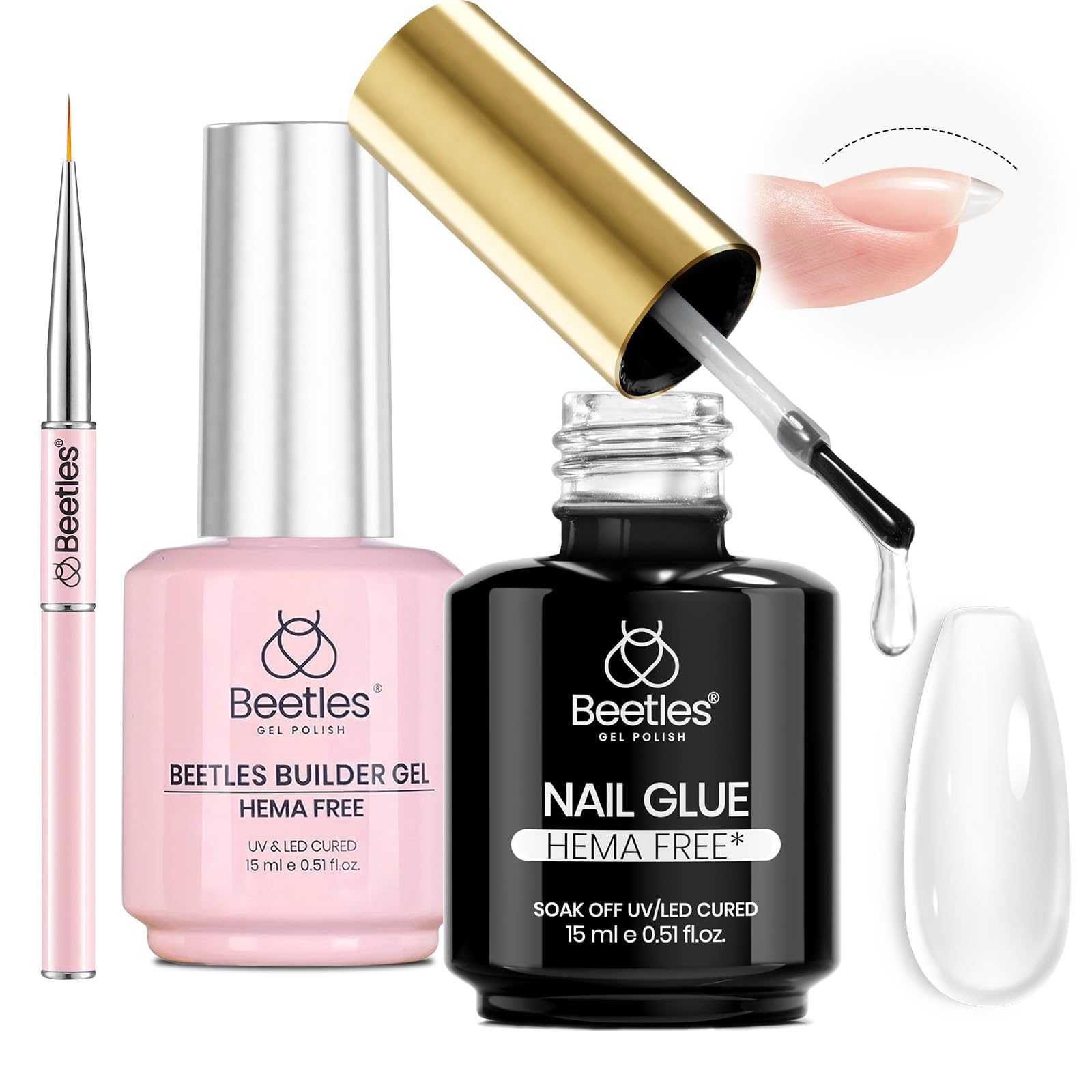 Beetles kit gel-builder 15ml sans HEMA, prêt à démarrer une manucure maison.