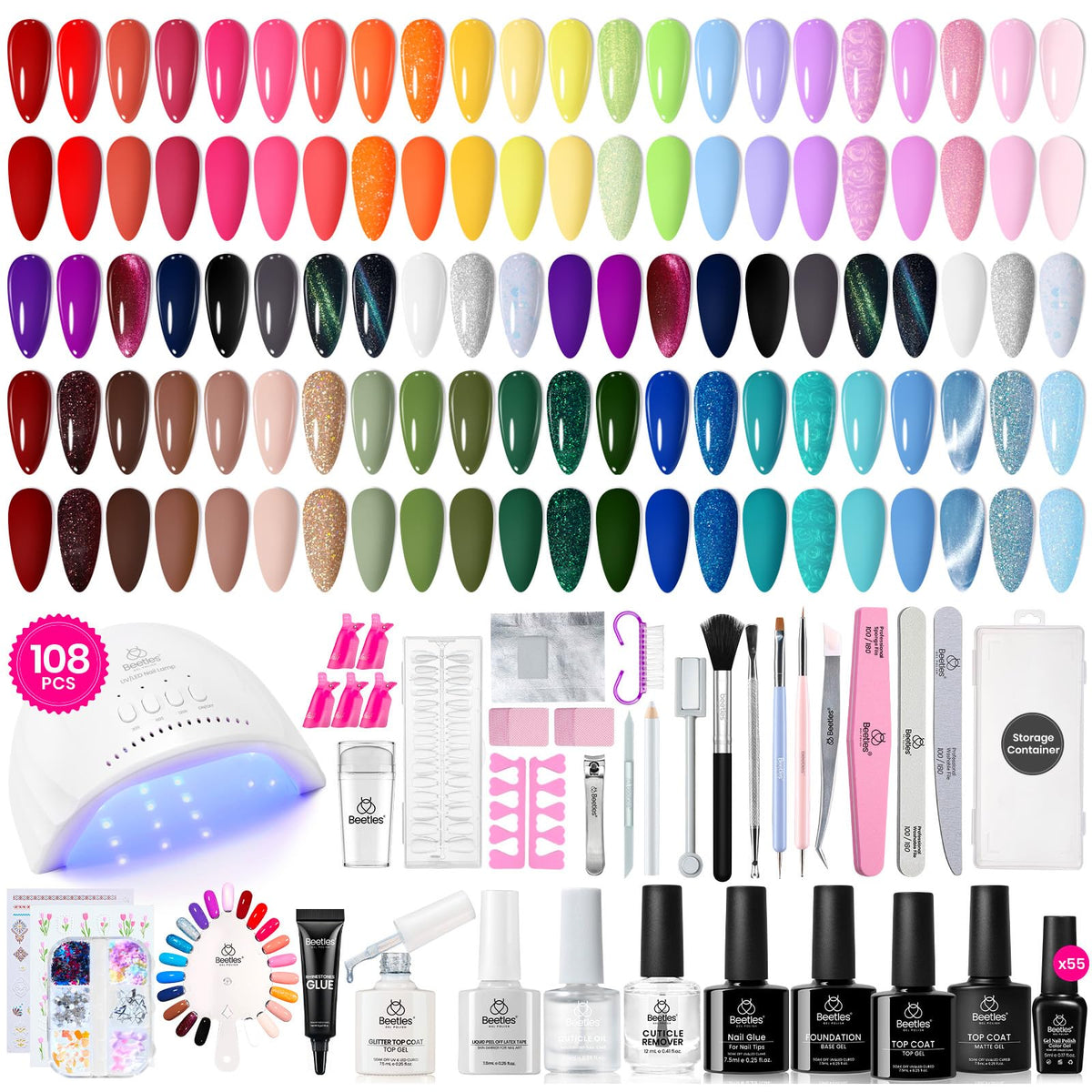 Beetles kit gel ongles 108 coloris pour art des ongles varié