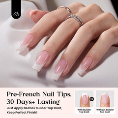 Beetles kit ongles a poser Rose – vernis couche bouclier inclus pour durabilité et brillance.