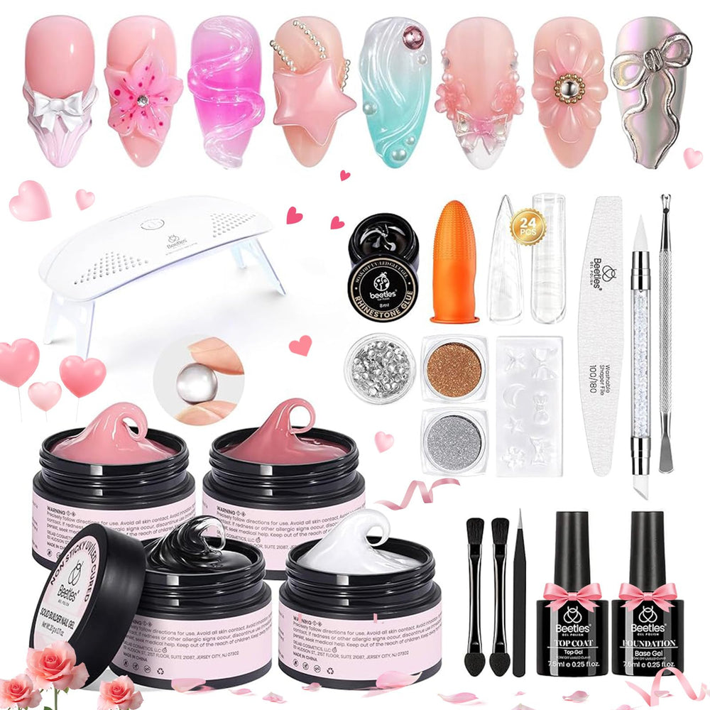 Beetles kit-ongles-gel-3d-kit: extensions simples et motifs 3D possibles.