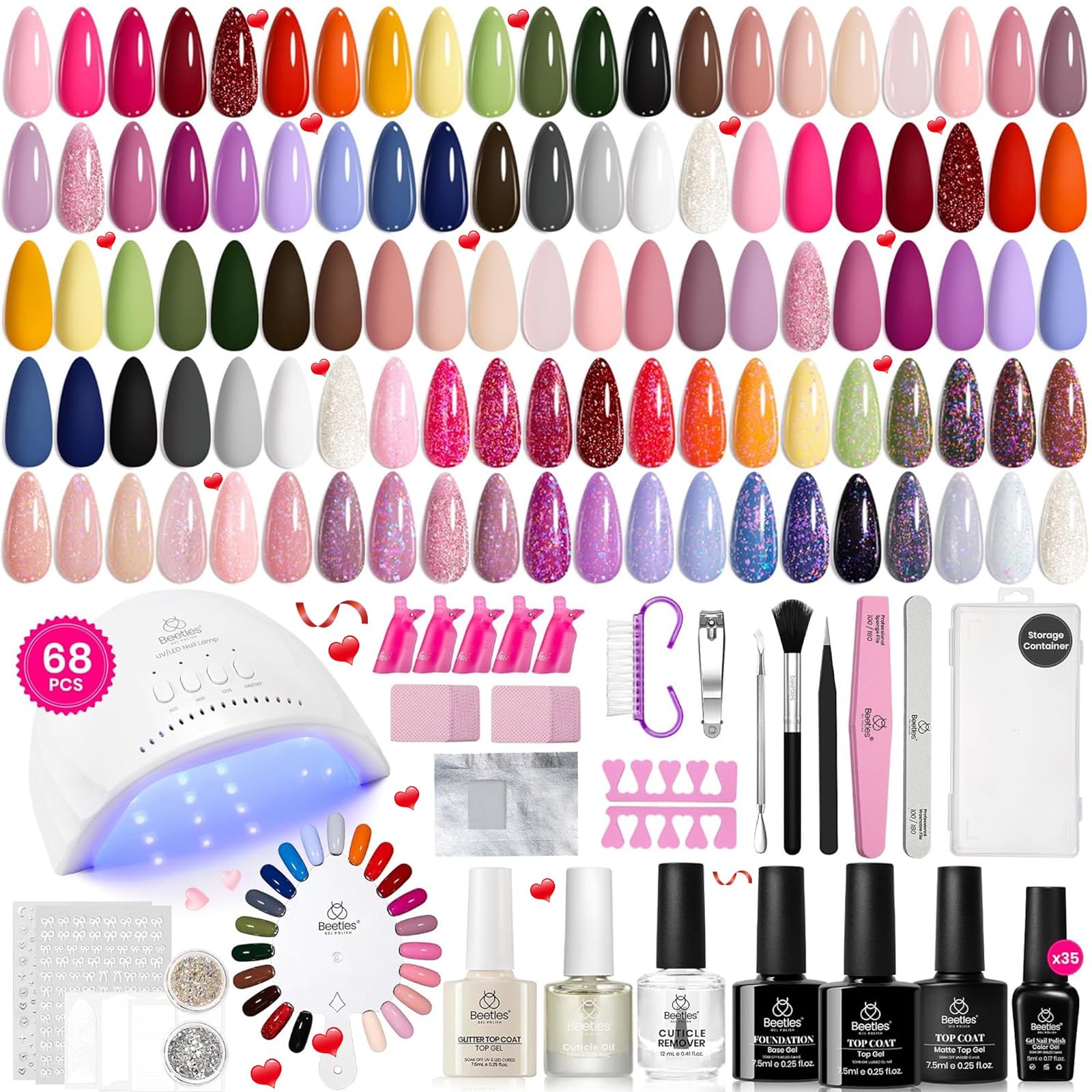 Beetles kit vernis gel avec lampe UV professionnelle pour une tenue durable à domicile