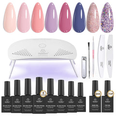 Beetles Gel Polish Kit avec lampe UV, idéal pour le fait maison.