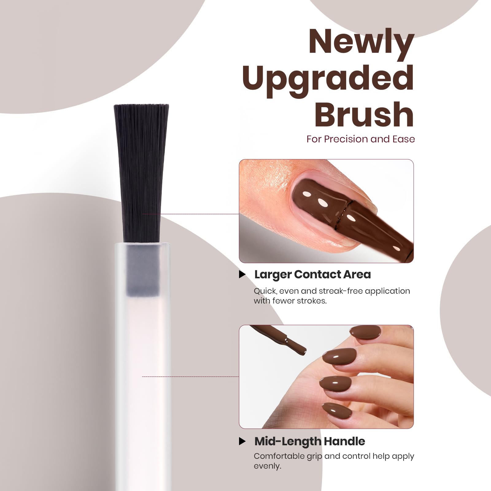 Beetles manicure maison: vernis gel marron pour une allure chic.