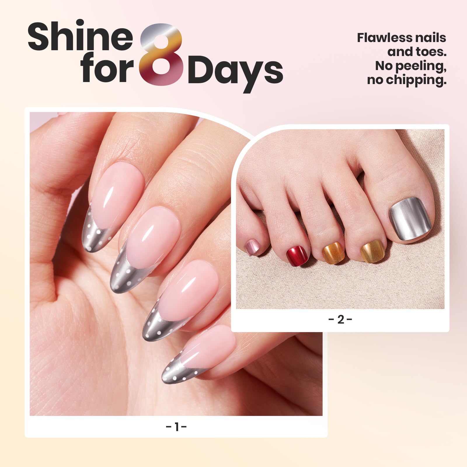 Beetles Mirror Nail Polish Set application swatch demonstrates smooth, self-leveling color.