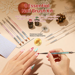 Beetles Nail Art Brushes double-tête pour deux gestes simultanés.