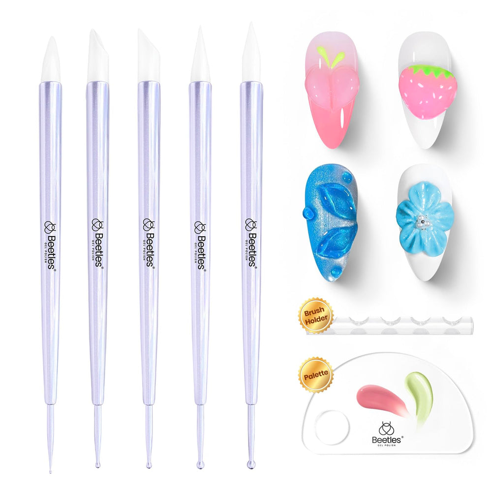 Beetles Gel Polish – Embouts silicone pour gravure délicate et motifs 3D sur ongles.