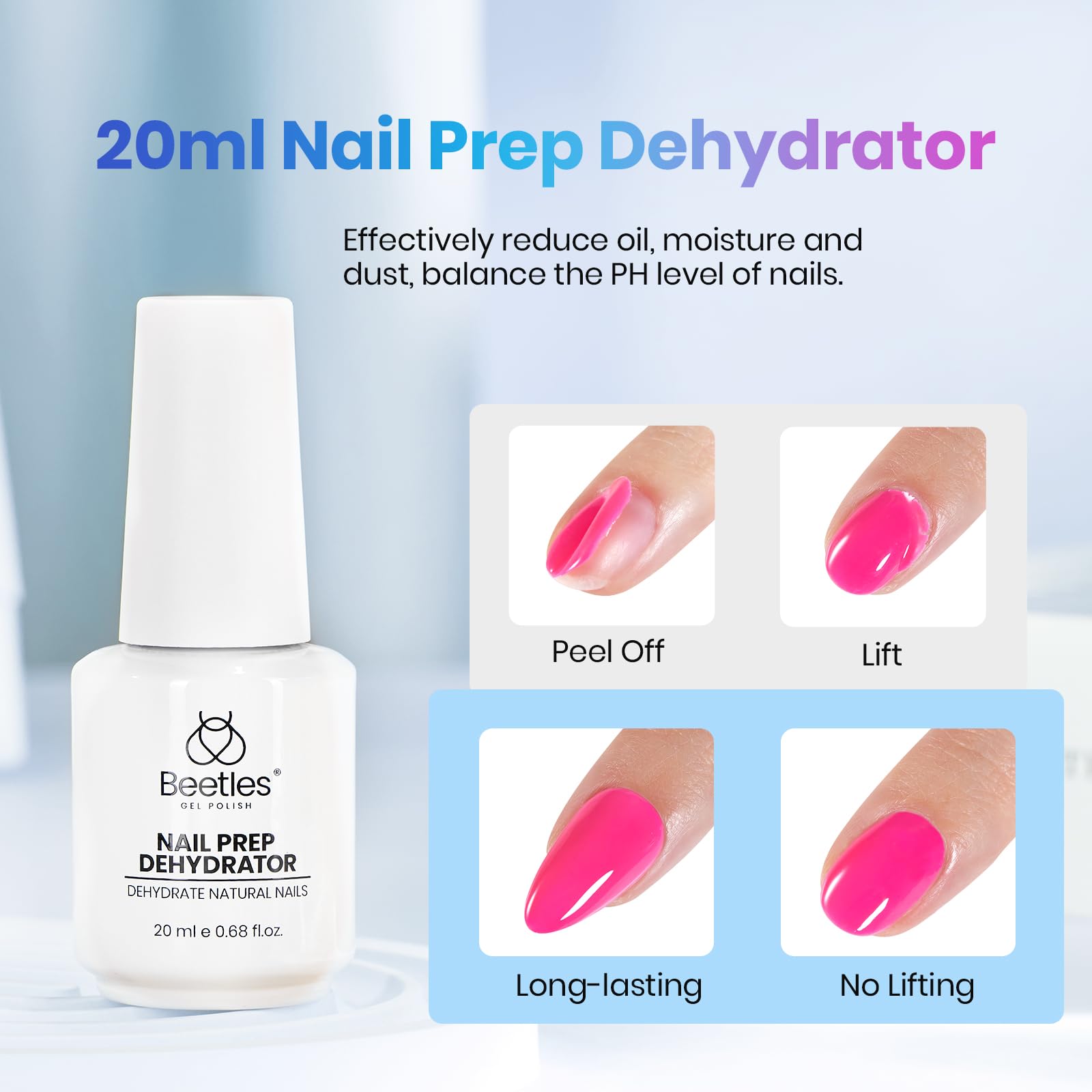 Beetles Nail Dehydrator, brosse 6 mm, nettoyage précis autour de l’ongle.