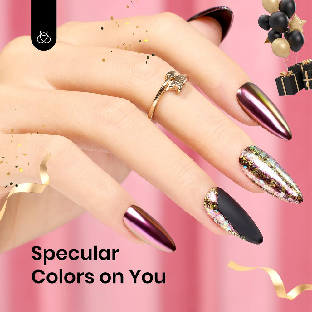 Beetles Nail Powder Violet nacré: teinte chic et contemporaine.