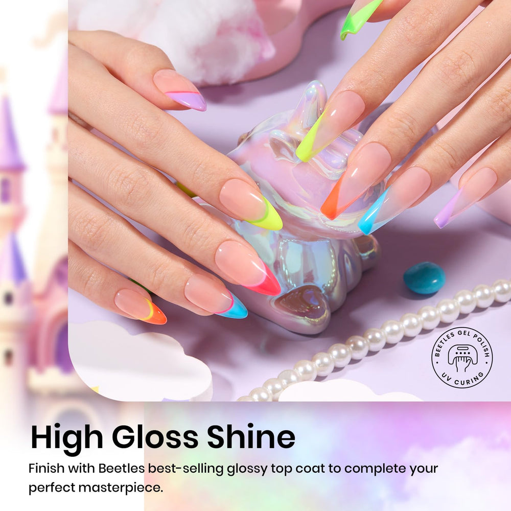 Beetles Neon Gel Vernis Jaune Fluo, look solaire et éclat lumineux.