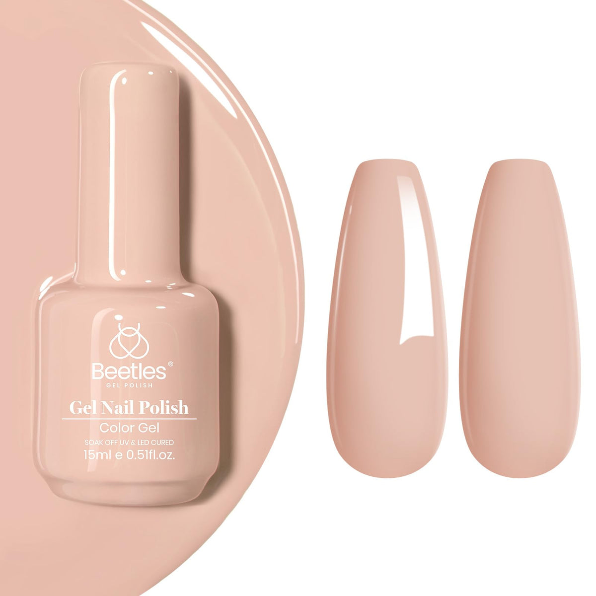 Beetles Neutral Gel Vernis Skin Nude en bouteille 15ml, couleur naturelle durable