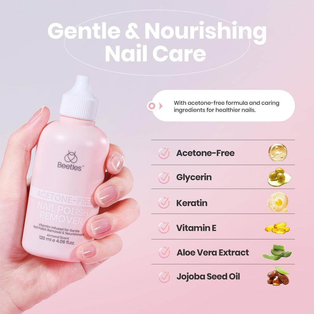 Beetles Non Acetone Application Rapide: retrait du vernis en 30 secondes.